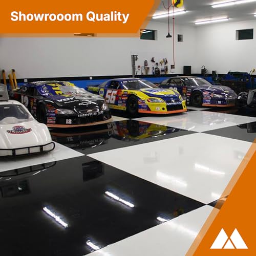 McKinnon Epoxy Resin Garage Floor & Concrete Coating Kit - 2.5 Car Garage Full Coverage,100% Solids, Zero VOCs, Durable High Gloss, Commercial & Residential, 4 Gallon