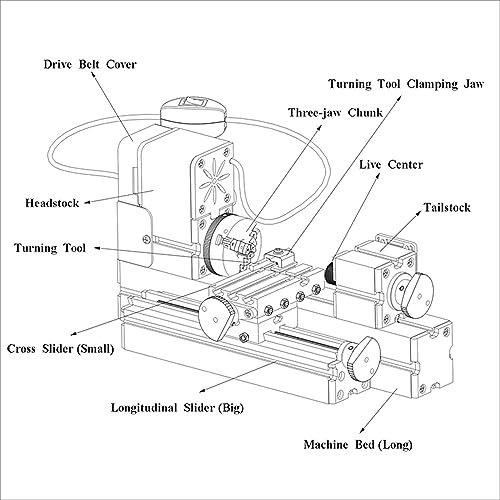 All-metal Miniature Lathe 36W 20000rpm Didactical Mini metal Lathe Machine for Hobbyist Woodworking Craft