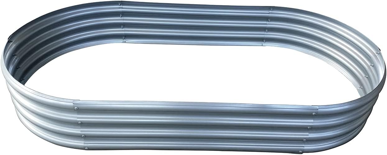 Galvanized Raised Garden Bed, 2-Pack 6×3x1ft Oval Steel Raised Garden Planters for Outdoor Vegetable Flower Herb