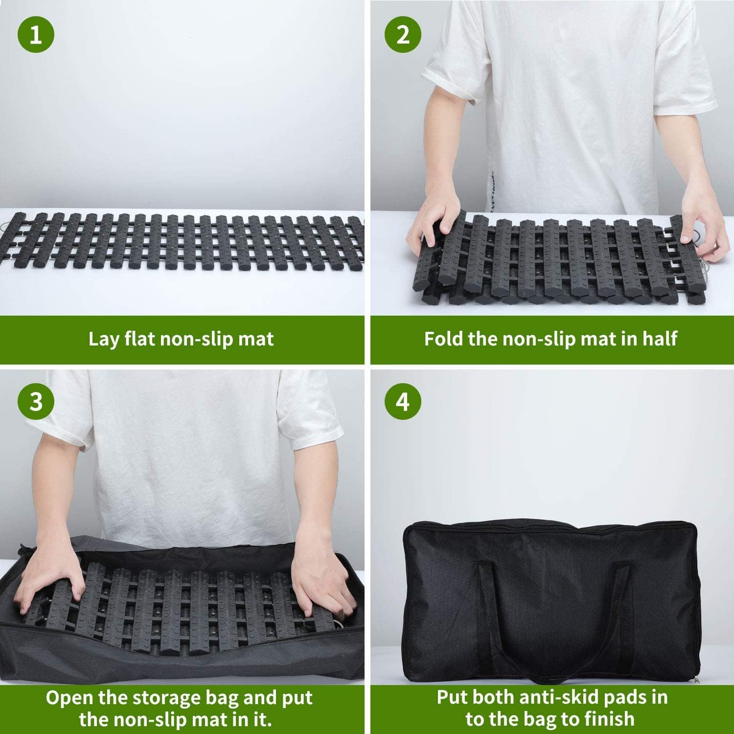 Emergency Devices 2 pcs Tire Traction Mats 39.3 (L) x 10.8 (W) , Portable for Snow, Ice, Mud, and Sand Used to Car, Truck, Van or Fleet Vehicle(2PCS* 39in)