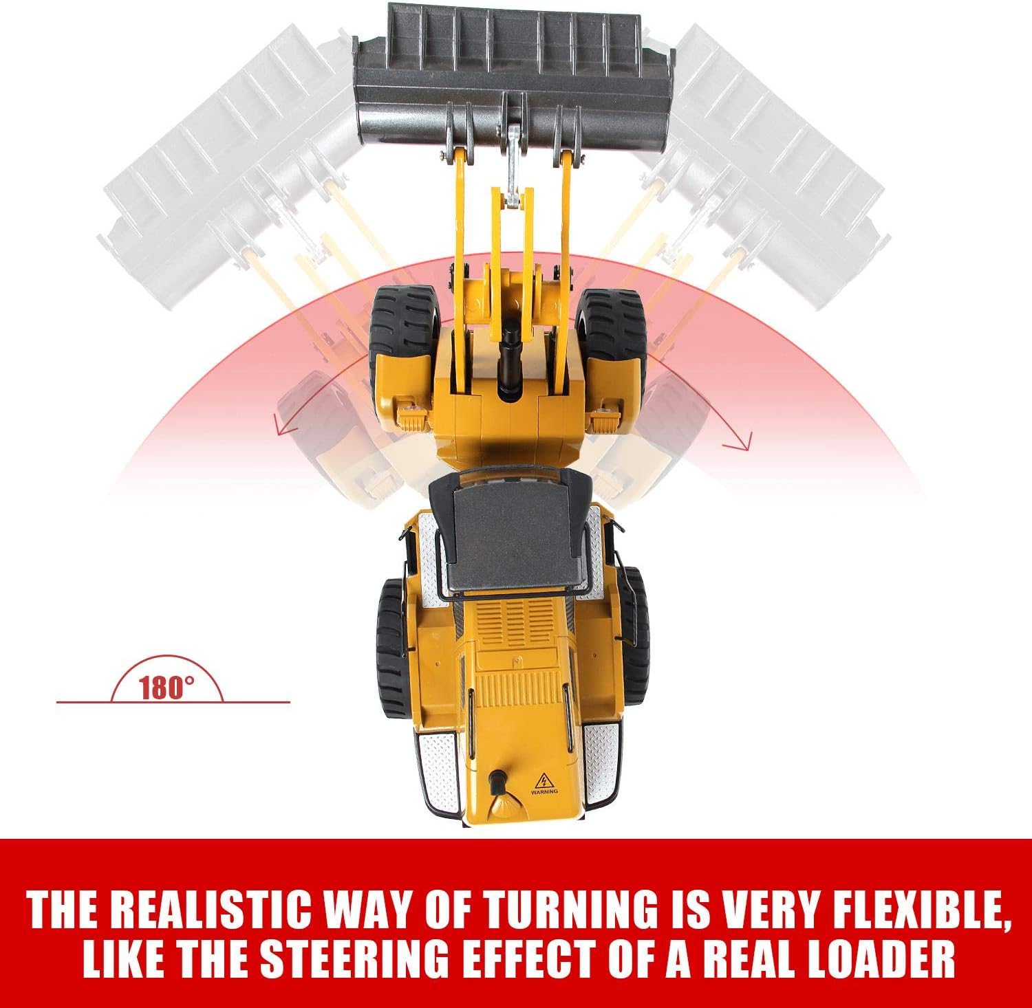 huina rc Bulldozer for Adults 1583 rc Dozer for Adults Metal rc Excavator rc Construction Equipment huina Loader Front Loader Remote Control 2 Battery Remote Control Construction Vehicles