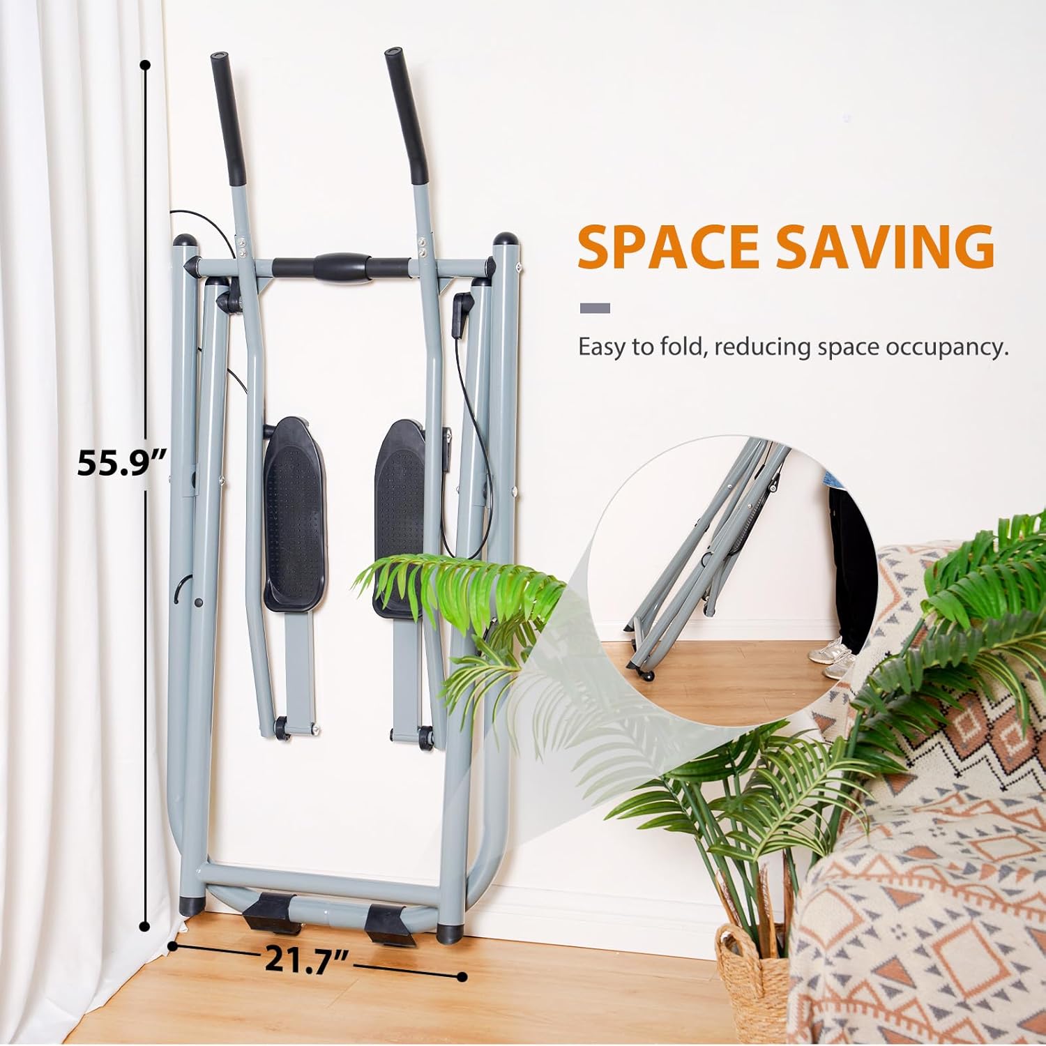 SogesPower Air Walk Trainer Elliptical Machine Glider, Elliptical Exercise Machine with Monitor for Home Gym, Low-Impact Design Elliptical Machine for Full Body Fitness Workout, Up to 330LBS