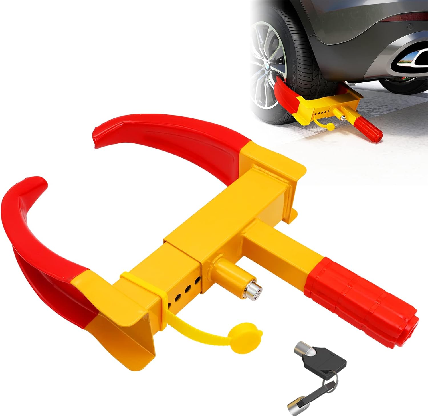 DIWANGUS Wheel Clamp Lock Universal Security Tire Lock Adjustable Anti Theft Lock Heavy Duty Trailer Lock Wheel Clamp for Most Cars SUV Motorcycle (2PCS)