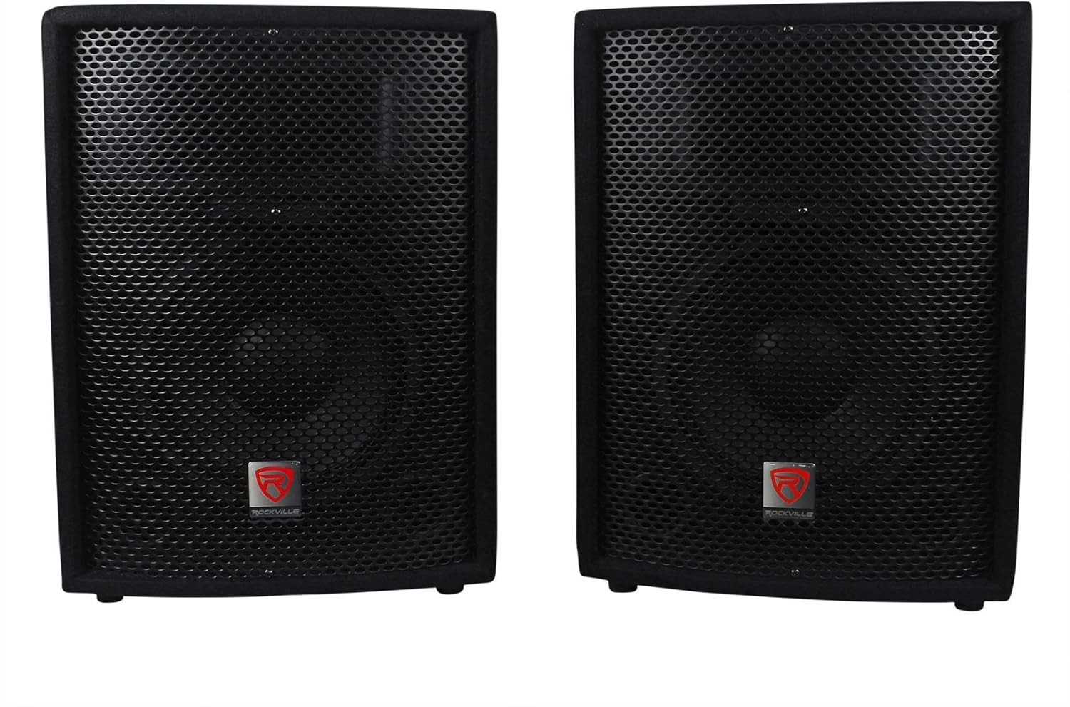 Rockville Package PA System Mixer/Amp+10" Speakers+Stands+Mics+Bluetooth, (RPG2X10)