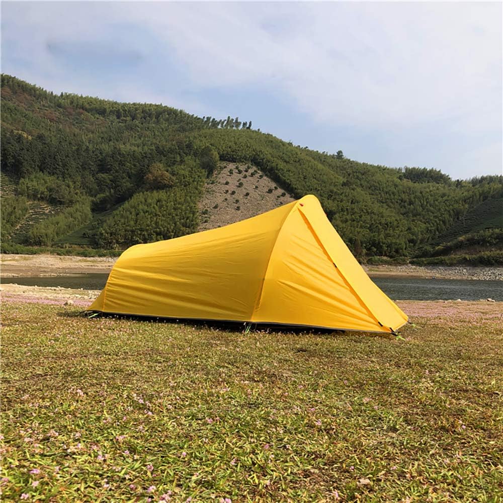 MountainCattle 2 Person Backpack Camping Tent, Ultralight Backpacking Dome Tent, Green/Yellow
