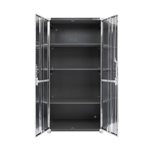 Seville Classics UltraHD Solid Steel Lockable Metal Storage Cabinet Locker Organizer, w/Adjustable Shelves for Garage, Warehouse, Office, Classroom, Granite, 48" W x 24" D x 72" H