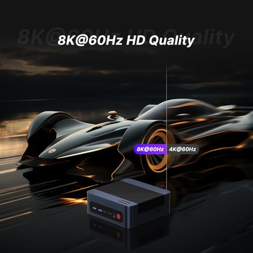 P4 Light Gaming Mini PC, Ryzen 7 5825U, 32GB RAM 1TB SSD, 11 Pro Triple 4K 60HZ Displays Desktop Computers, Support PS3 Emulator Micro PC, HDMI+DP+Type-C, WiFi 6E, BT5.2, Dual 2.5GbE LAN