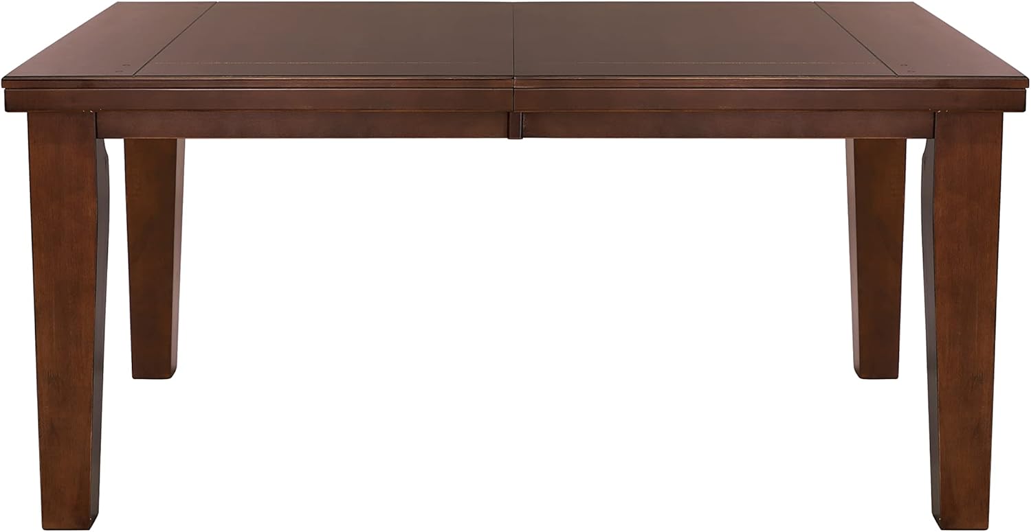 Contemporary Dark Oak Finish Dining 5pc Set Table w Self-Storing Leaf and 4X Side Chairs Solid Clean Lines Design Furniture