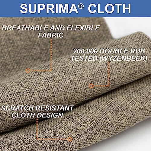 RecPro 62" RV Jackknife Sleeper Sofa with Drop-Down Console | Cloth Fabric | 2 Colors to Choose from | Furniture for RV and Camper (Oatmeal Cloth)