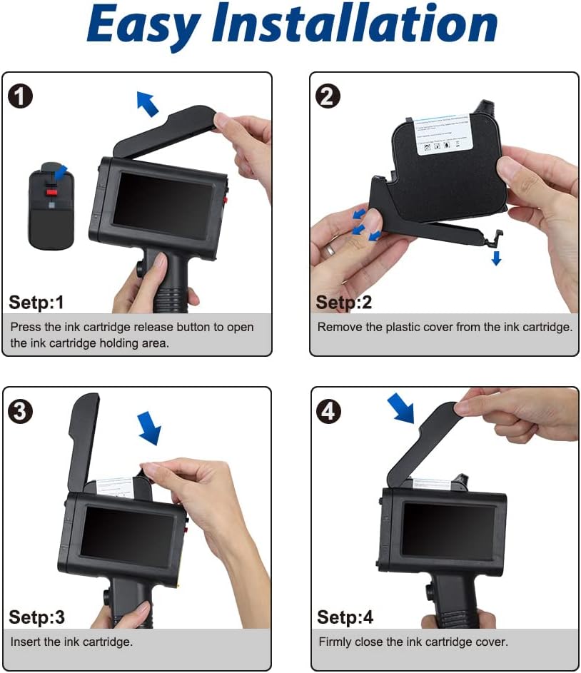 BENTSAI B35 One inch Handheld Inkjet Printer, Large Character Inkjet Printer, Up to 1"/25mm Print Height, Use for Both Water-Absorbing and Almost Any Porous Surfaces with Solvent Quick Dry Ink