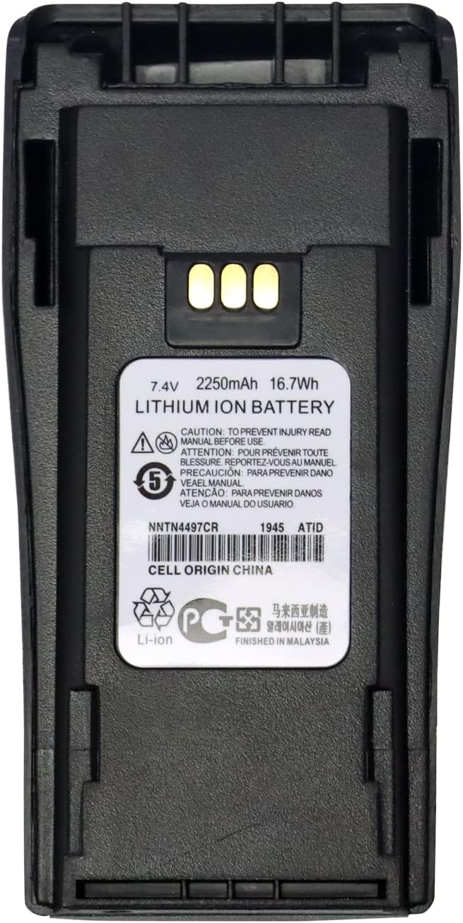 (10PCS) NNTN4497DR NNTN4497CR 7.4v Battery NNTN4497 NNTN4497AR NNTN4496 Replacement Battery [Upgraded] for Motorola CP200 CP200D CP150 CP340 CP360 CP380 GP3688 GP3188 XIRP3688 Battery With Belt Clip