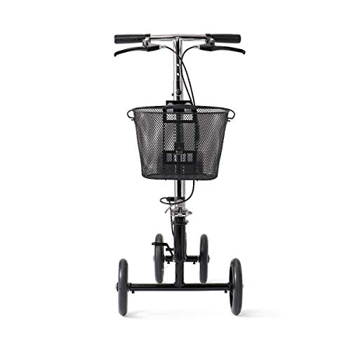 Medline Steerable Knee Walker, Large 8" Wheels, Adjustable Height and Storage Bag, Supports up to 300 lbs, Black