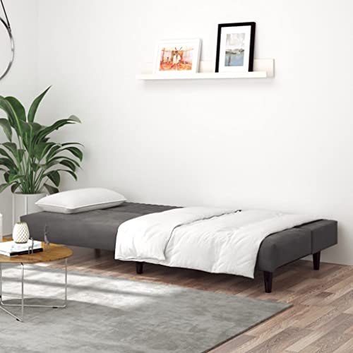Sofas & Couches 2-Seater Sofa Bed Dark Gray Velvet,Versatile Sofa Bed with Velvet Upholstery and Convertible Design for Living Rooms, Apartments, and Offices Living Room Furniture