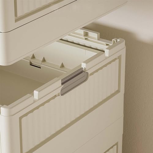 Portable Closet Wardrobe for Hanging Small Clothes, Folding Stackable Storage Bins with Lid, Folding Storage Box, 1 Hanging Area, 1 Drawer, 1 Storage Area（25Wx16.5Dx49.4H）