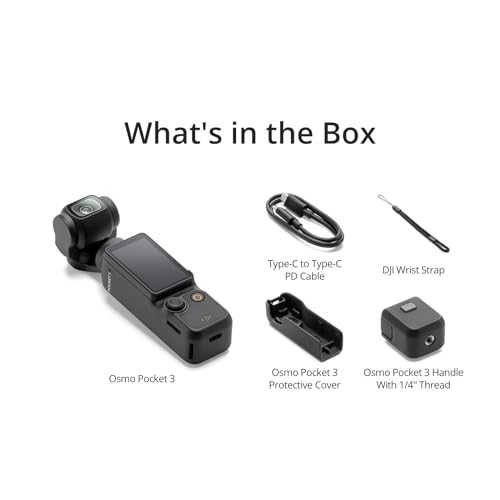 DJI Osmo Pocket 3, Vlogging Cameras with 1'' CMOS & 4K/120fps Vlog Camera, 3-Axis Stabilization, Fast Focusing, Face/Object Tracking, Digital Vlogging Camera for YouTube