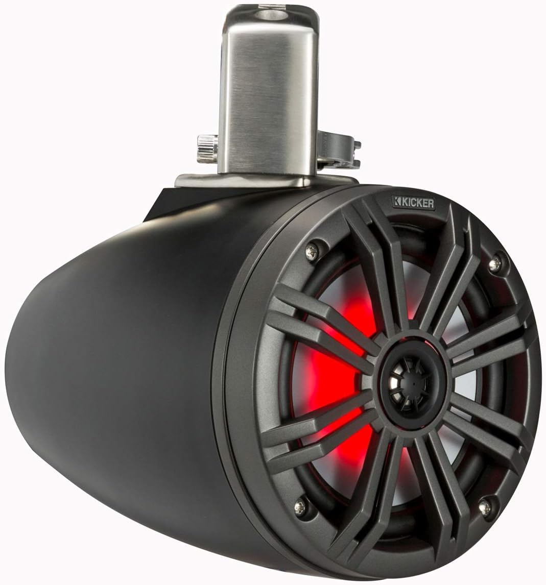Pair Kicker 45KMTC65 6.5" 390w Marine Wakeboard Tower Speakers w/LED's KMTC65