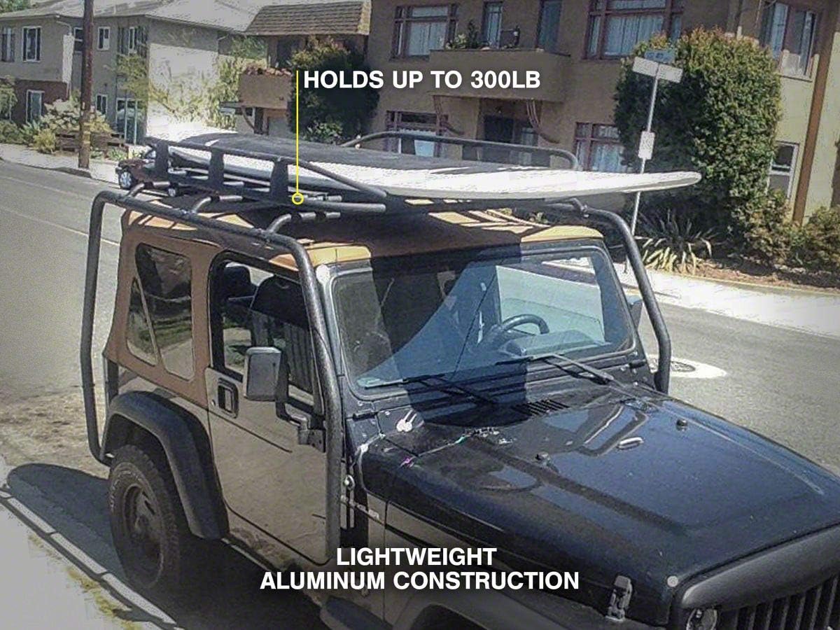 Barricade Roof Rack Basket; Textured Black Compatible with 87-06 Jeep Wrangler YJ & TJ
