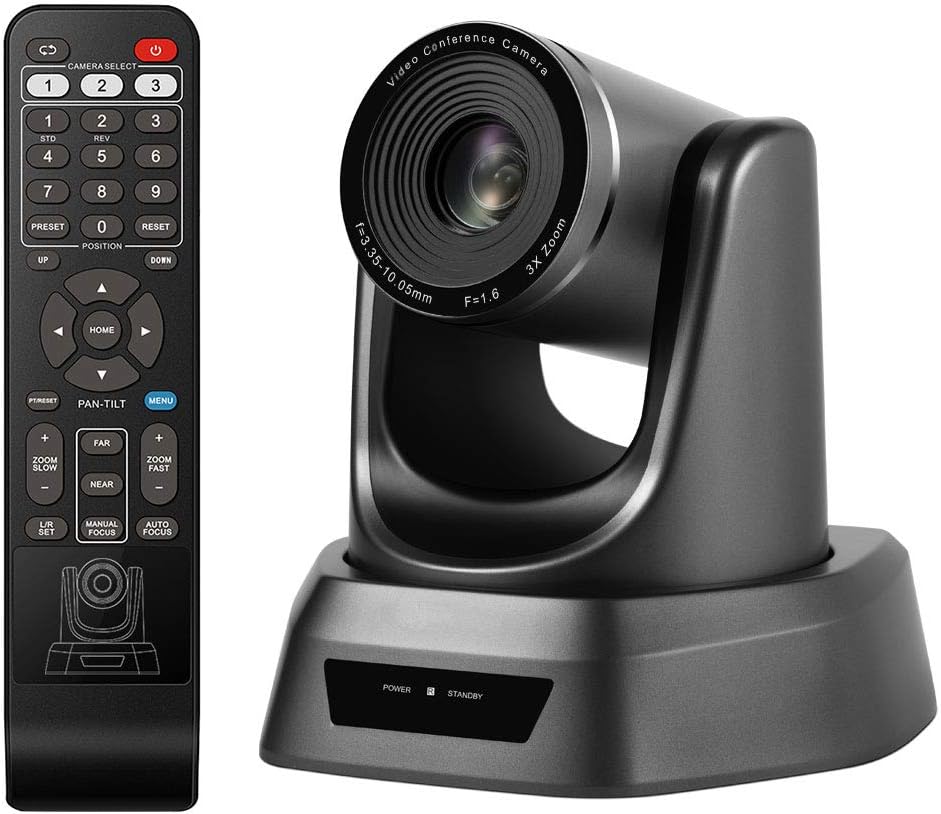 Conference Room Camera Full HD 1080p USB PTZ Video Conference Camera for Business Meetings Wide Angle More Optical Zoom (3X Optical USB)