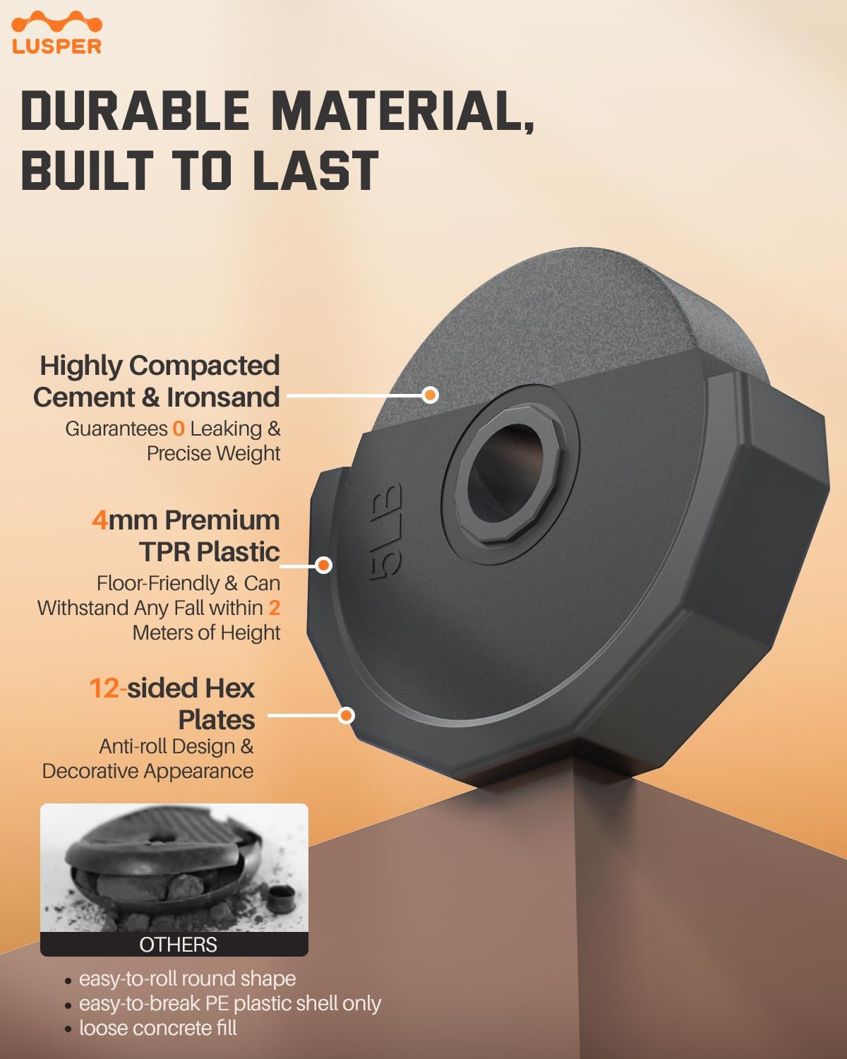 Lusper Weight Bench & Lusper Adjustable Weights Dumbbells Set, 44LB Free Weights with 3 Modes, Mutiweight Dumbbell/Barbell/Kettlebell with Connector