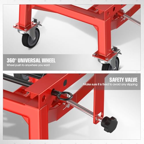 DNA MOTORING Motorcycle Lift Table 1000lbs Capacity Motorcycle Support Stand L 86.2in x W 22in Motorcycle Lift Jack Lifting Range 7.2-30.3in Black TOOLS-00780
