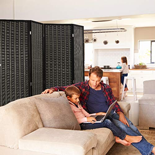 FDW Room Divider Bamboo Room Divider Wall Folding Privacy Wall Divider Wood Screen for Home Bedroom Living Room (6 Panel, Natural)