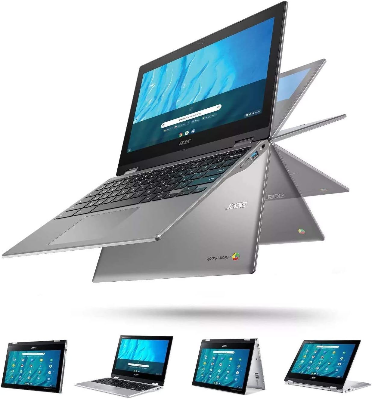 Acer Chromebook Spin 311 Convertible 2-in-1 Laptop, MediaTek MT8183C Octa-Core Processor, 11.6in HD Touch, 4GB LPDDR4, 32GB eMMC, Gigabit, WiFi 5, Bluetooth, Google Chrome