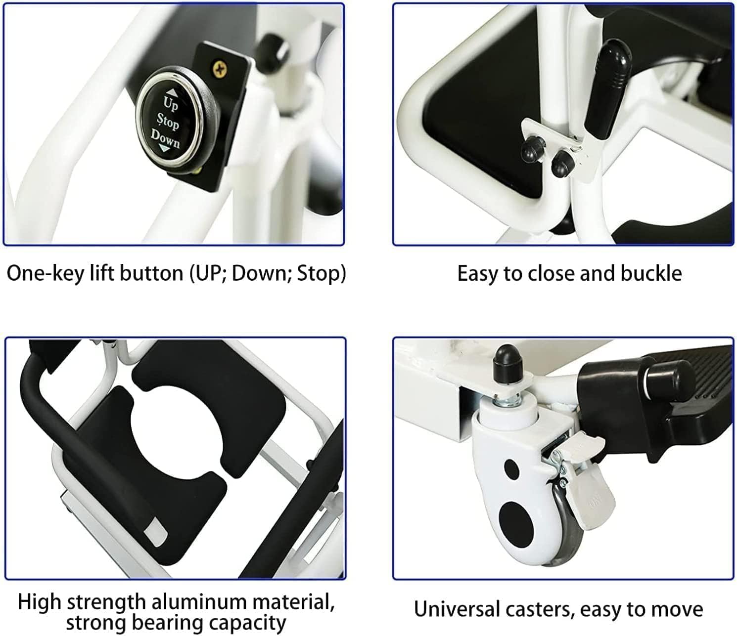 Electric Patient Lift Transfer Chair for Home, Lift Transfer Chair with 180° Split Seat and Bedpan/One Key Lift, Home Care Perfect for Daily Transfers at Home