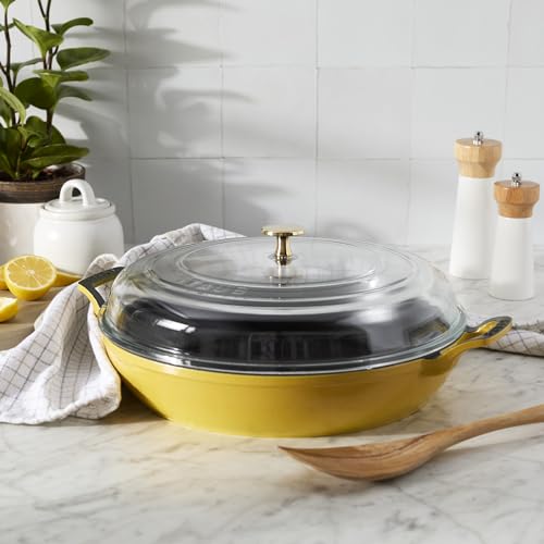 STAUB Braiser with Glass Lid, 3.5-Qt, Cherry