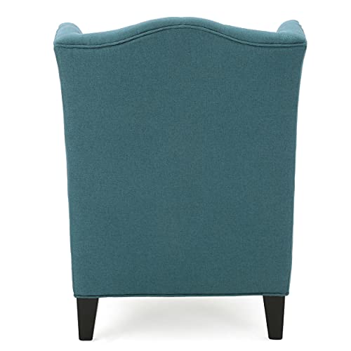 Christopher Knight Home Toddman High-Back Fabric Club Chair, Dark Blue 33.75D x 27.25W x 38.5H in