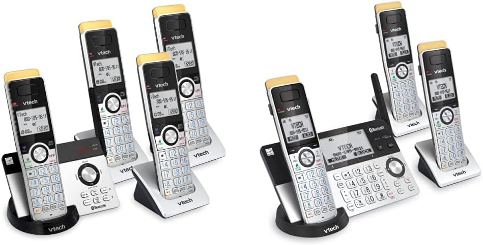 VTECH IS8121-4 Super Long Range up to 2300 Feet DECT 6.0 Bluetooth 4 Handset Cordless Phone for Home with Answering Machine, Call Blocking, Connect to Cell, Intercom and Expandable to 5 Handsets