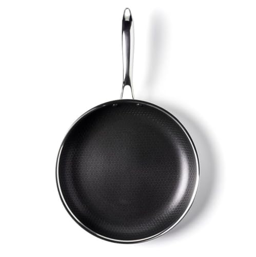 HexClad Hybrid Nonstick 6-Piece Fry Pan Set, 8, 10 and 12-Inch Frying Pans with Tempered Glass Lids, Stay-Cool Handles, Dishwasher and Oven Safe, Induction Ready, Compatible with All Cooktops