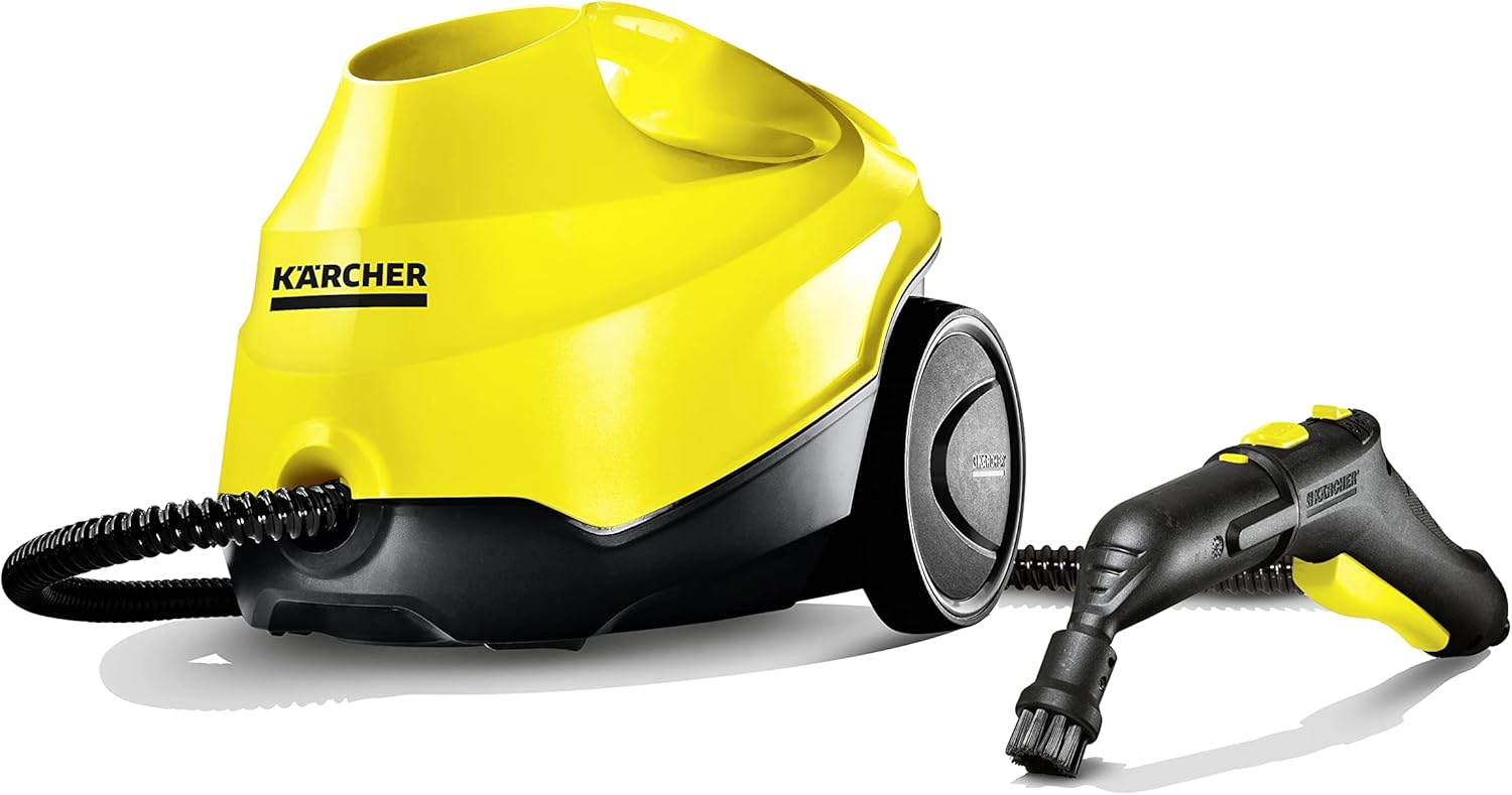 Karcher SC 3 Portable Multi-Purpose Steam Cleaner with Hand & Floor Attachments for Grout, Tile, Hard Floors, Appliances & More – Chemical-Free, Rapid 40 Second Heat-Up, Continuous Steam