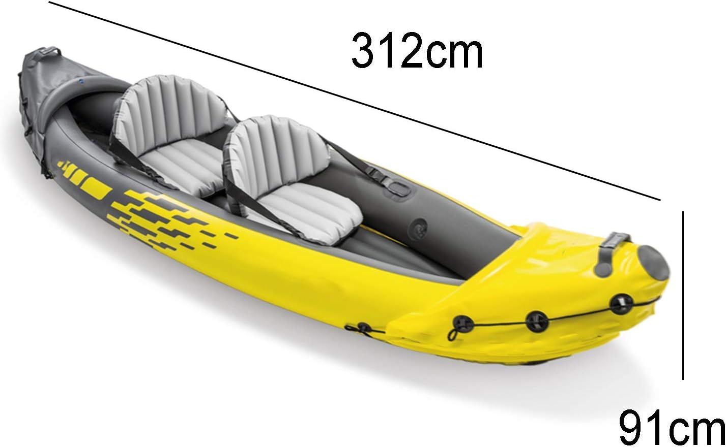Kayak Inflatable,2-Person Canoe Set,Sea Kayak Boat Raft,Water Sports Dinghy,Rowing Boats for Adults Rubber Dinghy Fishing,Tear-Resistant Foldable Drifting Boat,Comes with Accessories