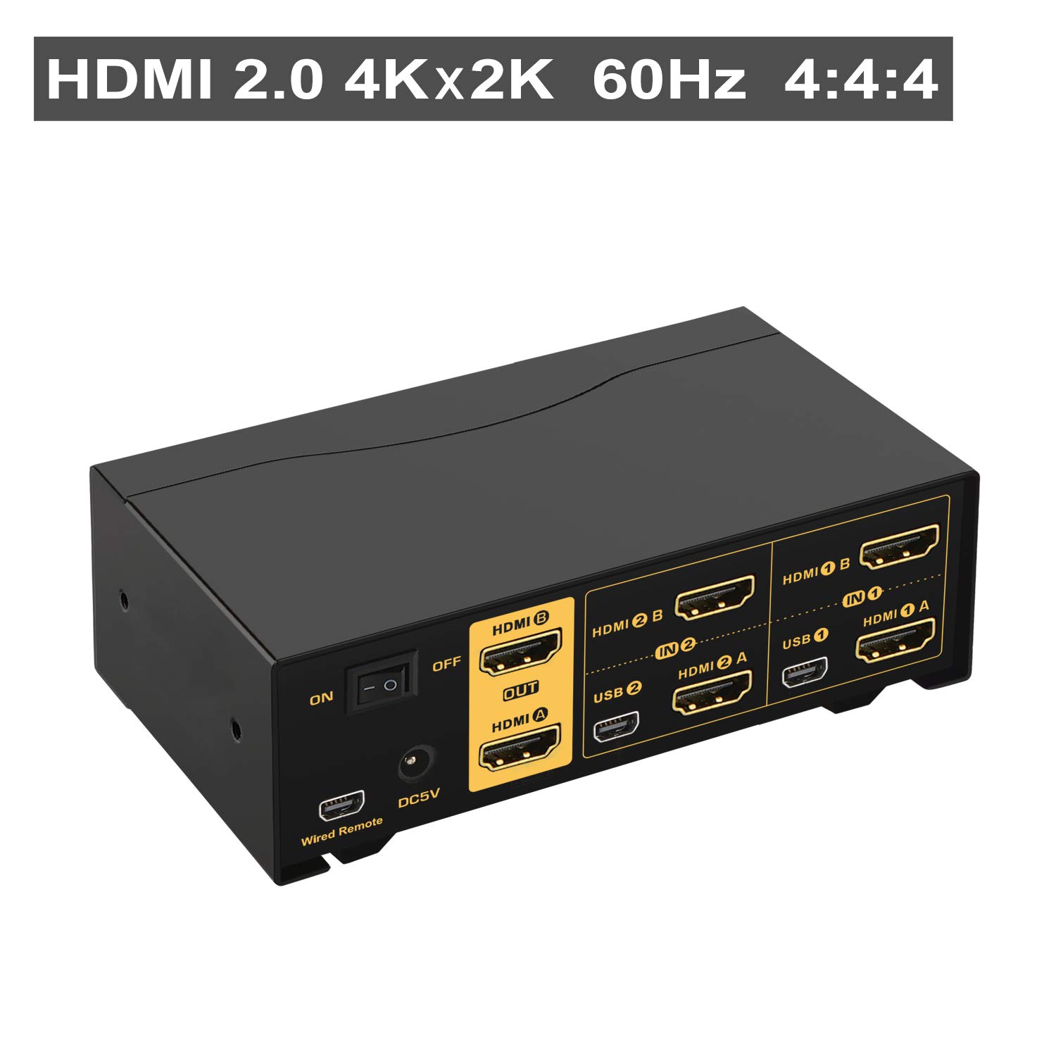 CKL 2x2 Matrix HDMI KVM Switch Dual Monitor USB 3.0 4K 60Hz, PC Monitor Keyboard Mouse Peripherals Sharing Box with Cables for 2 Computers or Laptops