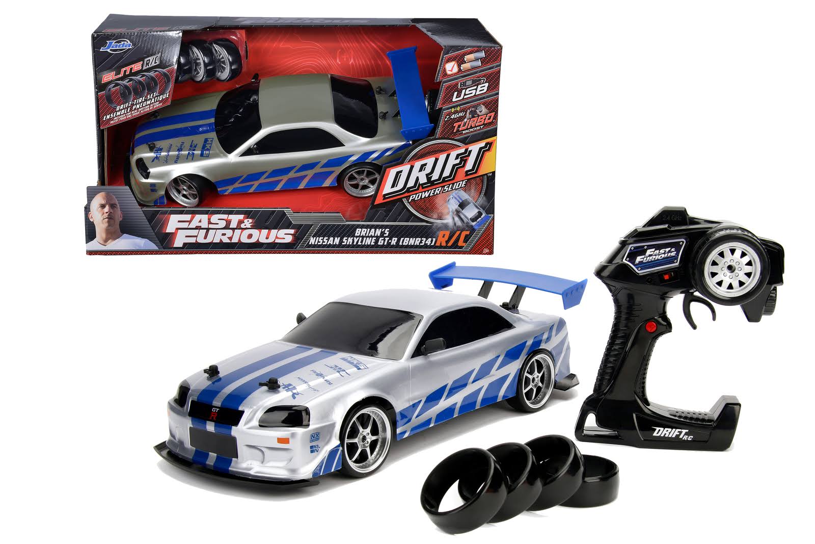 Jada 253209000 Fastu.Furious RC Nissan Skyline GTR 1:10
