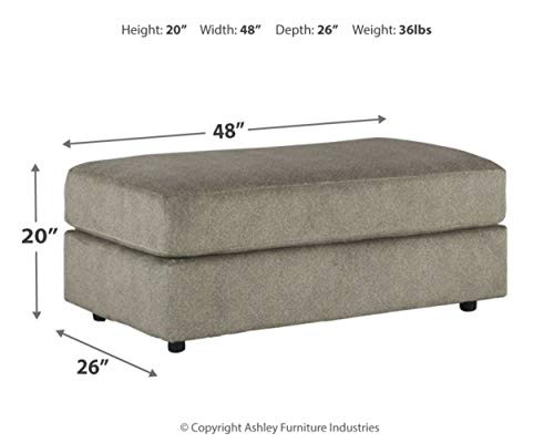 Signature Design by Ashley Soletren Contemporary Chenille Oversized Ottoman, Gray