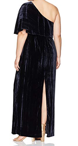 Adrianna Papell Women's Long Velvet One Shoulder Dress