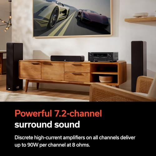 Denon AVR-S970H 8K Ultra HD 7.2 Channel (90Watt X 7) AV Receiver - Built for Gaming, Music Streaming, 3D Audio & Video, Alexa + HEOS, Black