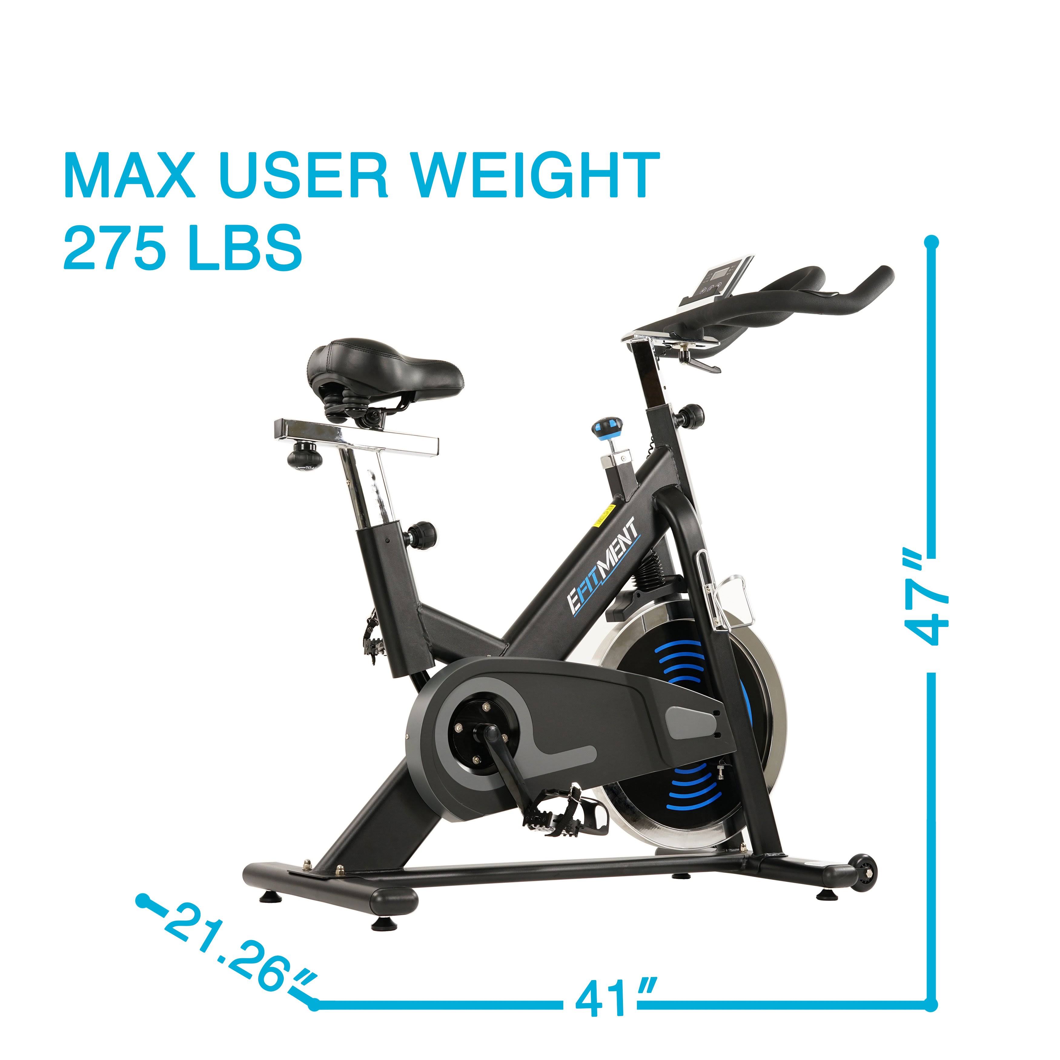 EFITMENT Indoor Cycle Bike, Magnetic Cycling Trainer Exercise Bike w/ 40 lb Flywheel, Belt Drive and LCD Monitor with Tablet Hol