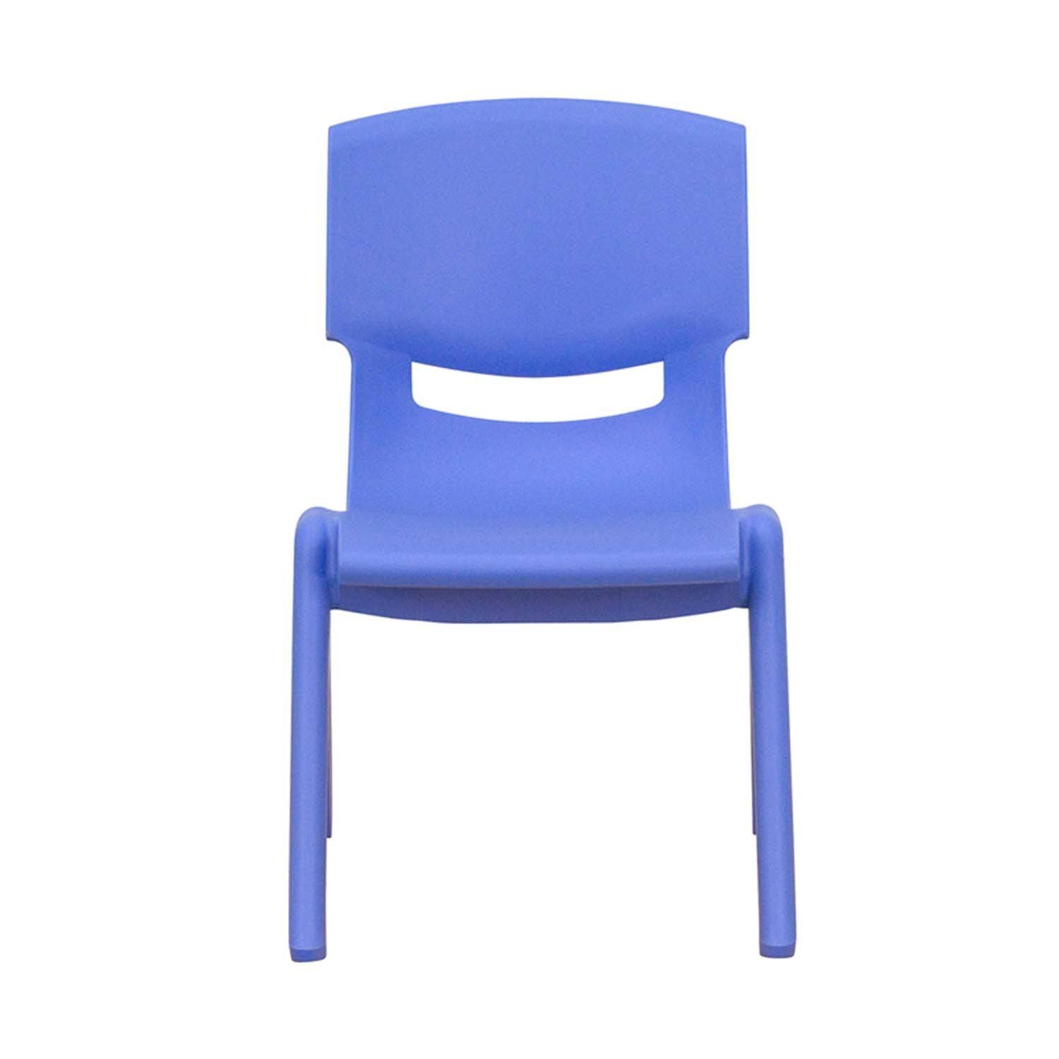 Flash Furniture Adjustable Rectangular Blue Plastic Activity Table Set with 4 School Stack Chairs