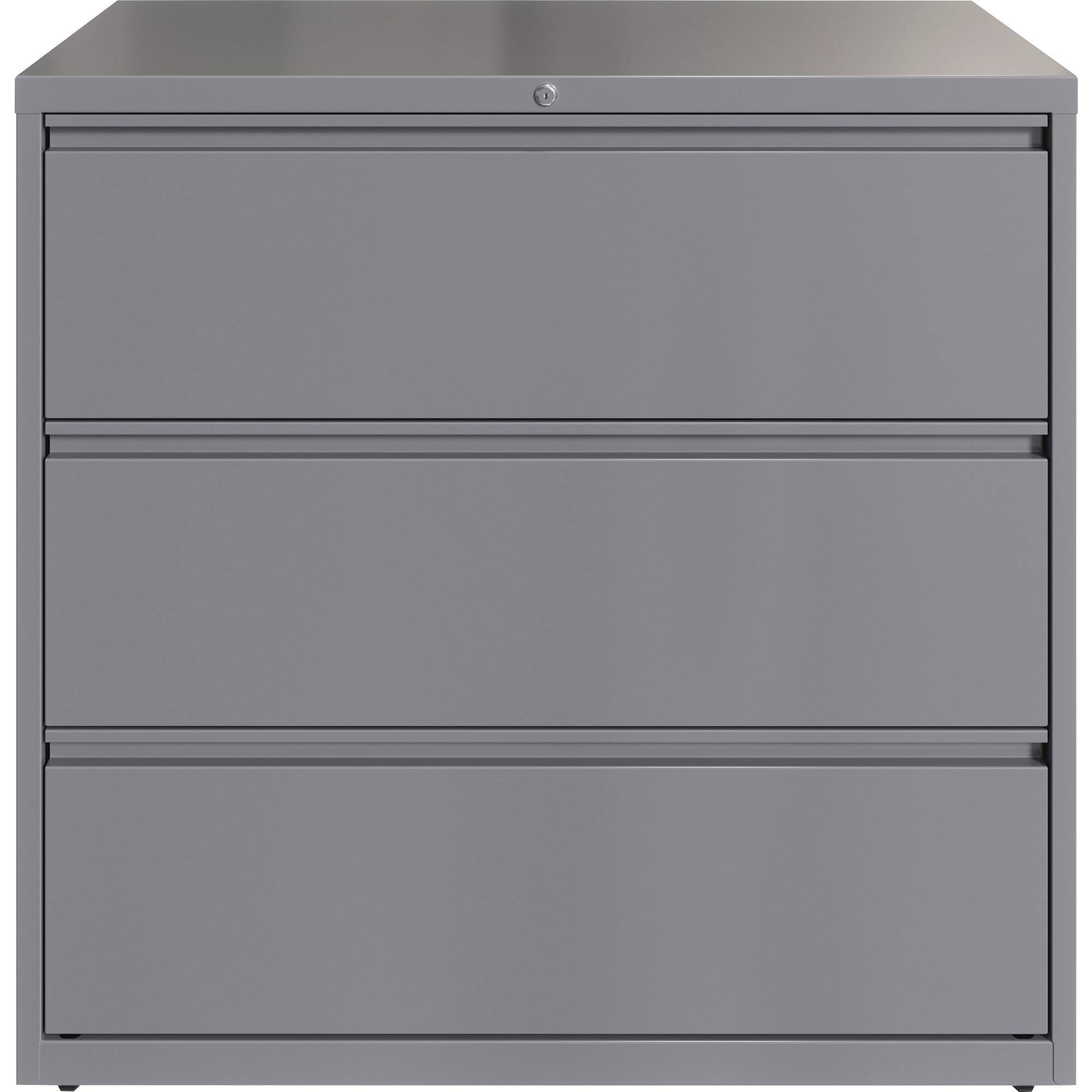 Lorell 42 inch Silver Lateral File, 3-Drawer