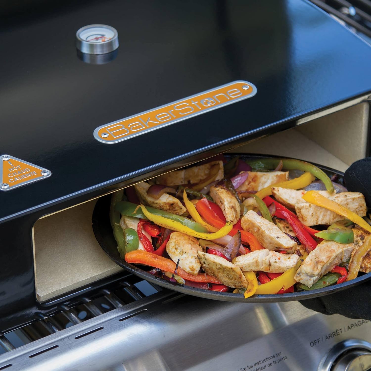 BakerStone Pizza Oven Box Kit for Grill Top, Outdoor Pizza Oven 5-sided Stone Baking Chamber with Wood Pizza Peel, Turning Peel For Backyard Patio Camping Barbecues, Basic Series