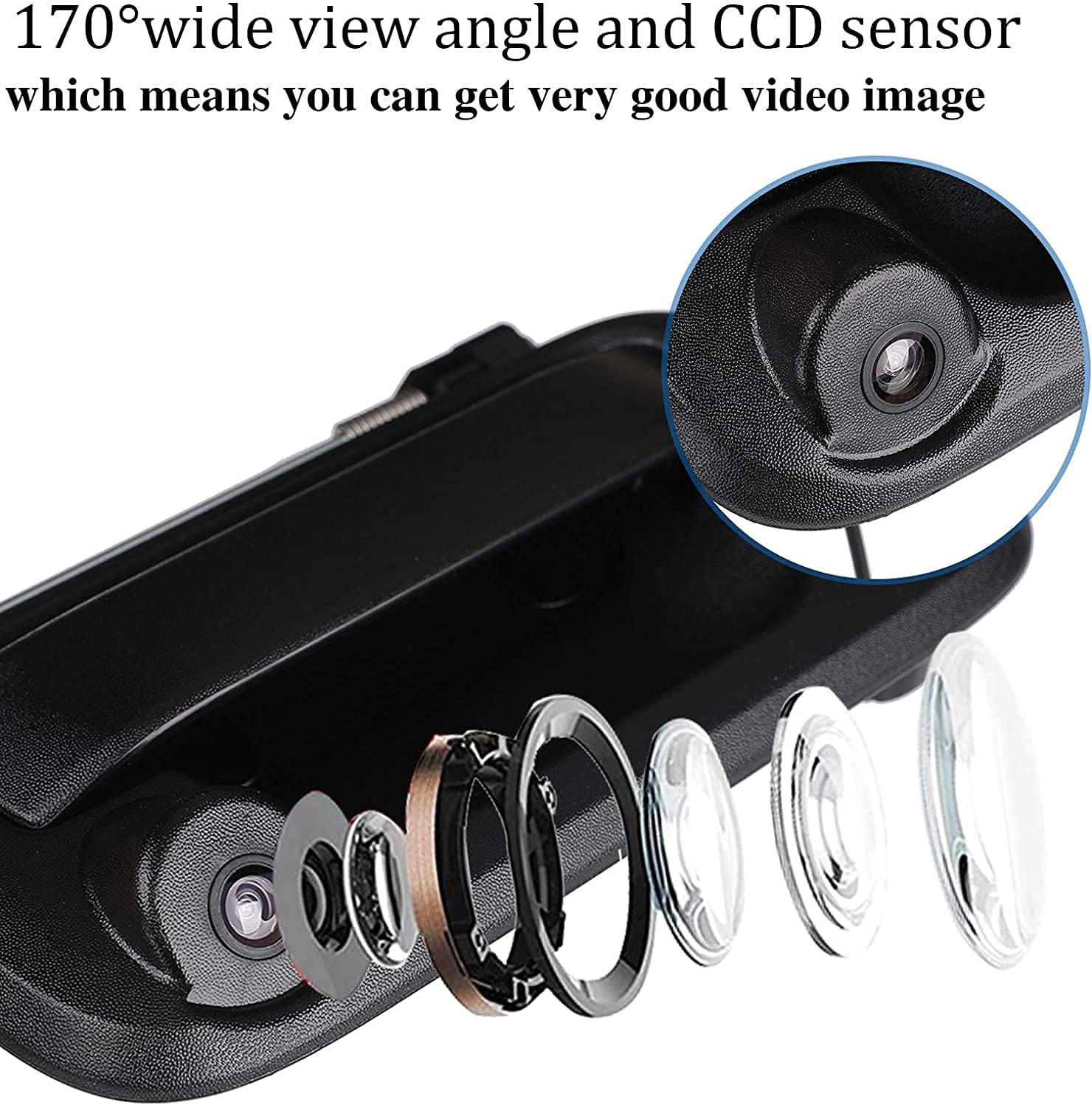Backup Camera Compatible with Ford - F150 F250 F350 F450 F550 Reverse Camera ,Tailgate Handle Car Rear View Camera