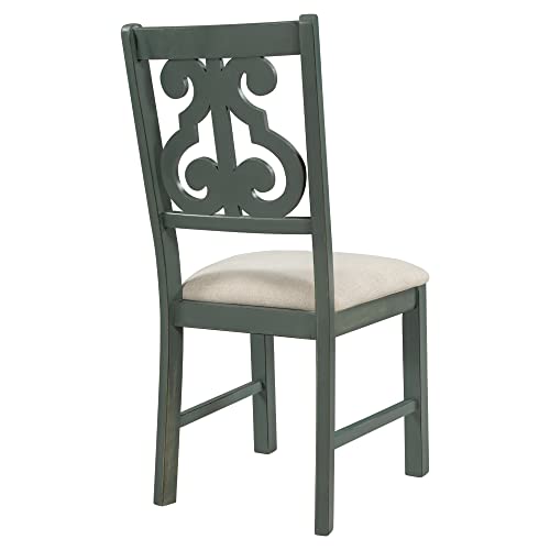 6-Piece Dining Set, Mid-Century Industrial Rustic StyleWooden Kitchen ChairSet with Rectangular Table and 4 Fabric Upholstered Chairs and Bench Family Furniture, for Home, C-Gray a