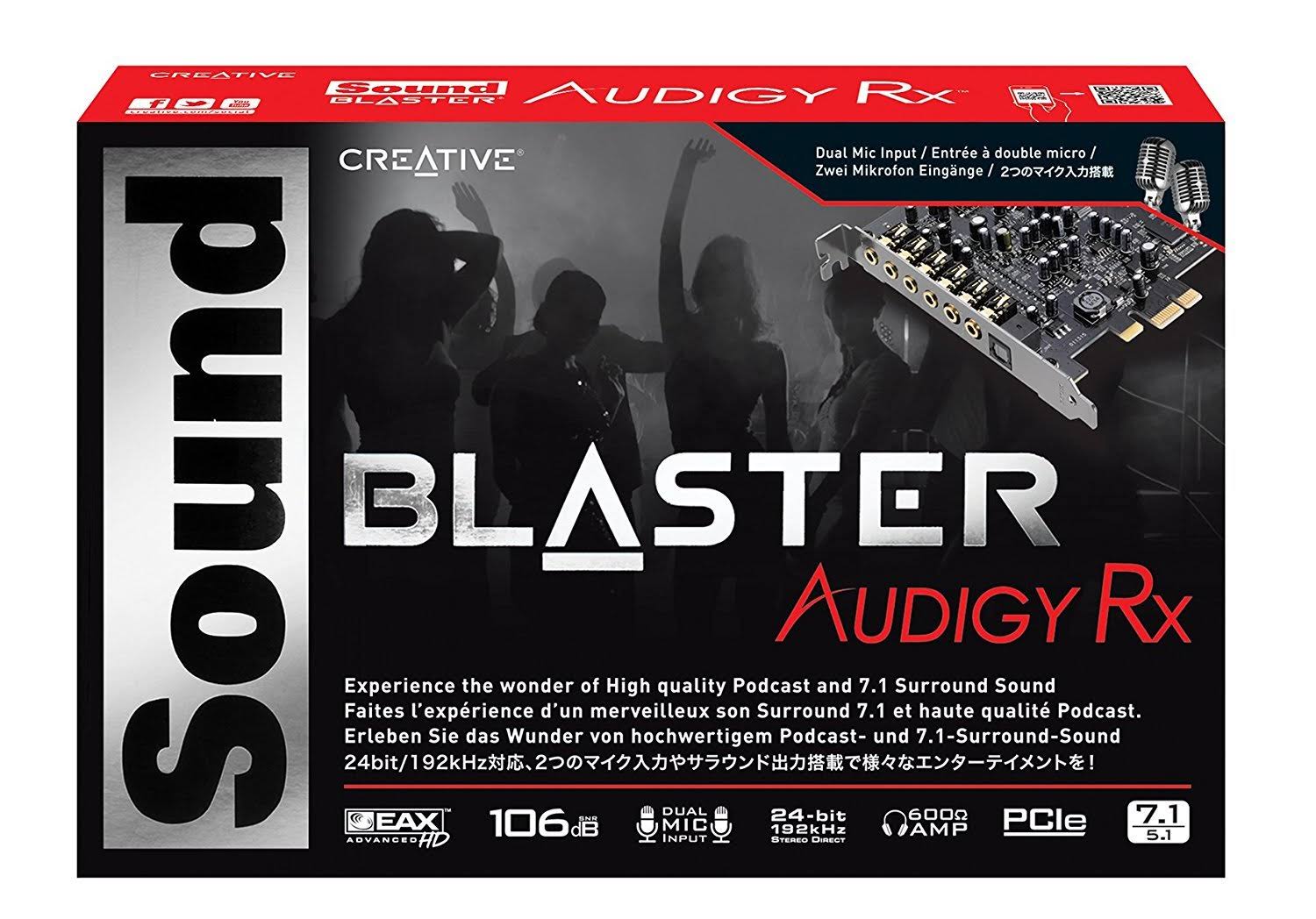 Creative Sound Blaster Audigy PCIe RX 7.1 Sound Card with High Performance
