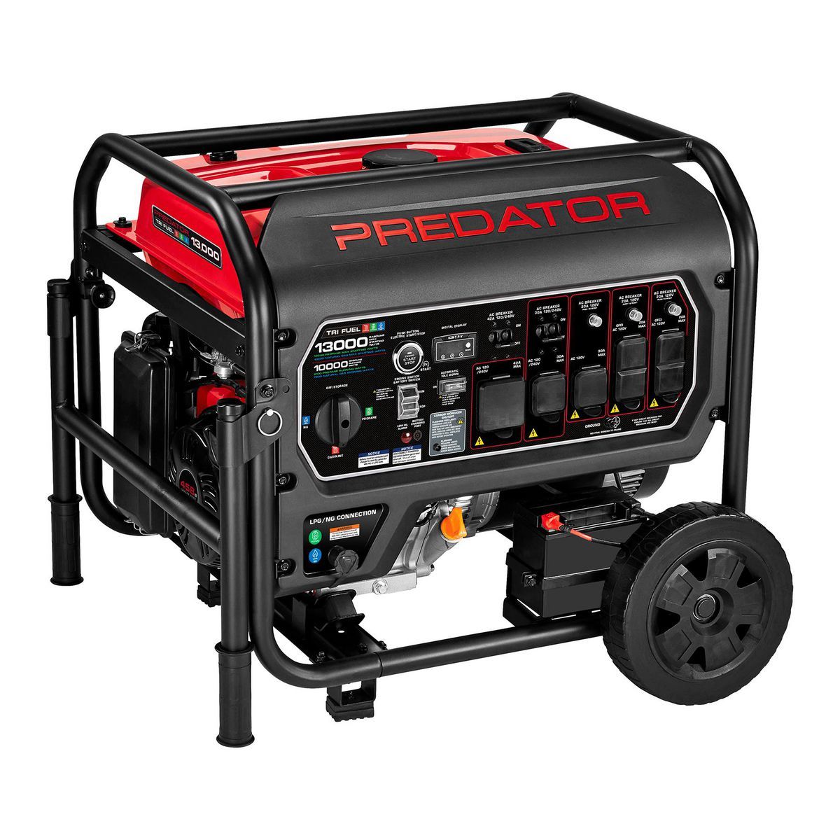 PREDATOR 13,000 Watt Tri-Fuel Portable Generator with Remote Start and CO SECURE Technology, EPA