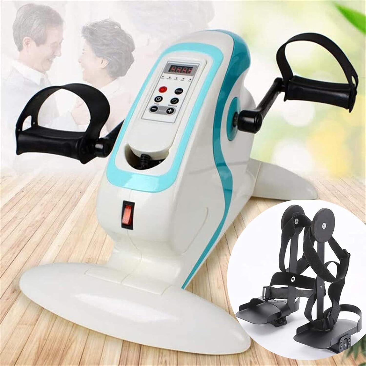 Pedal Exerciser with LCD Display, Mini Arm Leg Exercise Bike Foot Hand Cycle Portable Stationary Peddler Machine Bicycle Exerciser for Elderly Men Women