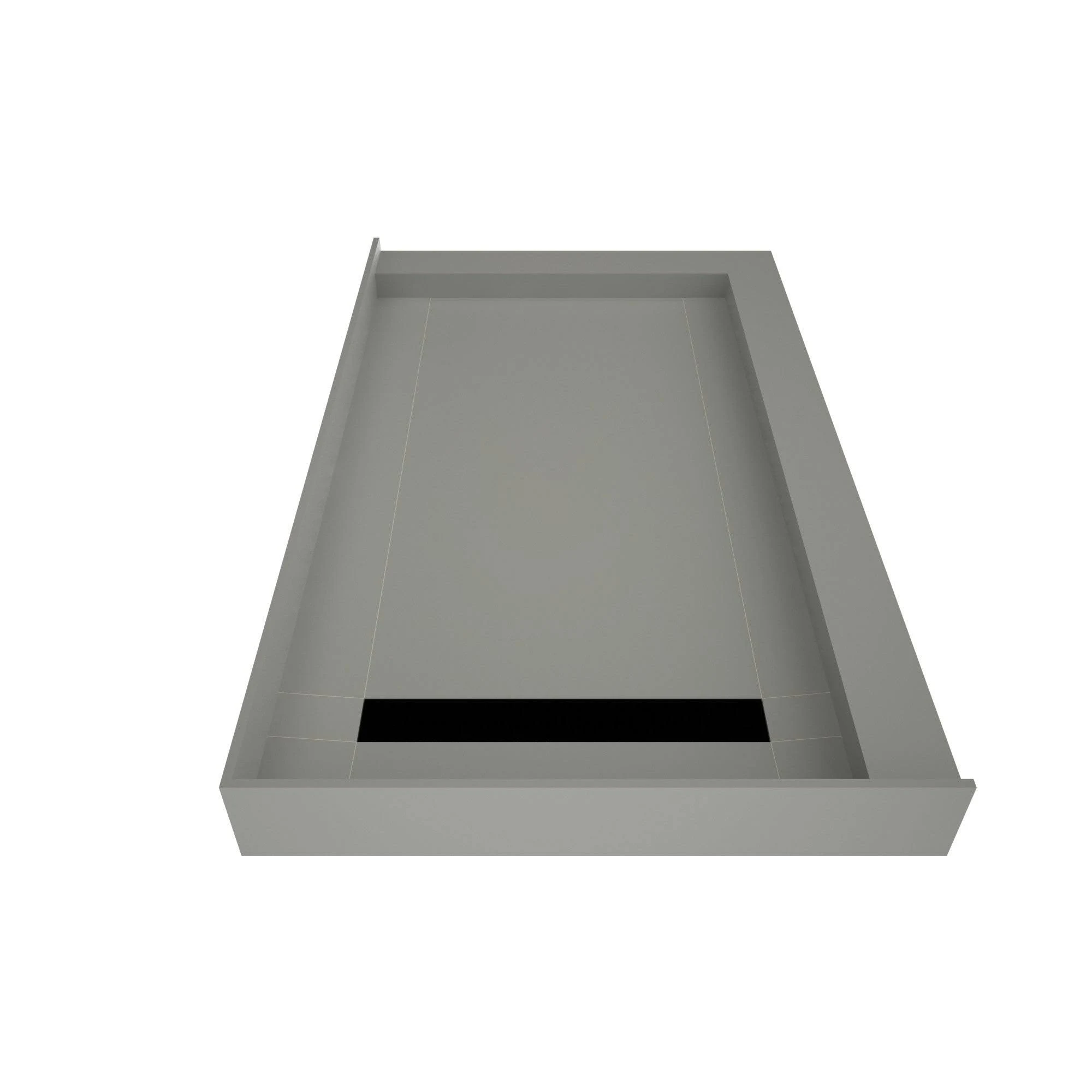 Tile Redi Double Threshold Shower Base with Designer Grate, Bronze