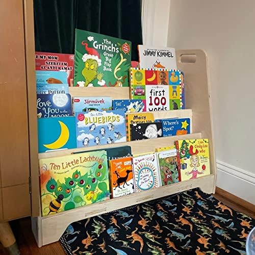 Bush Acres Large Montessori Bookshelf | Toddler Bookcase - Kids Library - Montessori Wooden Furniture | Nursery Gift | Wooden Book Shelf - Made in USA