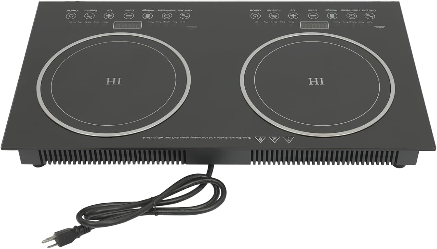 Dual Induction Cooktop, 2400W Portable Digital Electric Countertop Dual Stove Burner Stove Hot Plate, Touch Sensor Controlled Stove Dual Hot Plate 8-speed Firepower 110V
